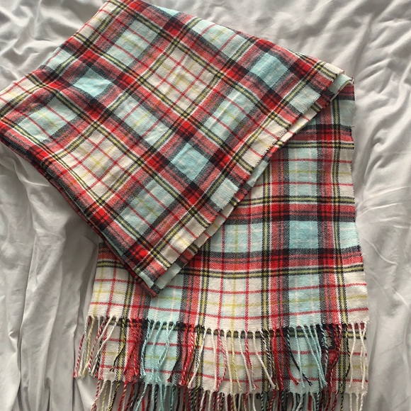 Plaid Indigo Scarf - Picture 1 of 2